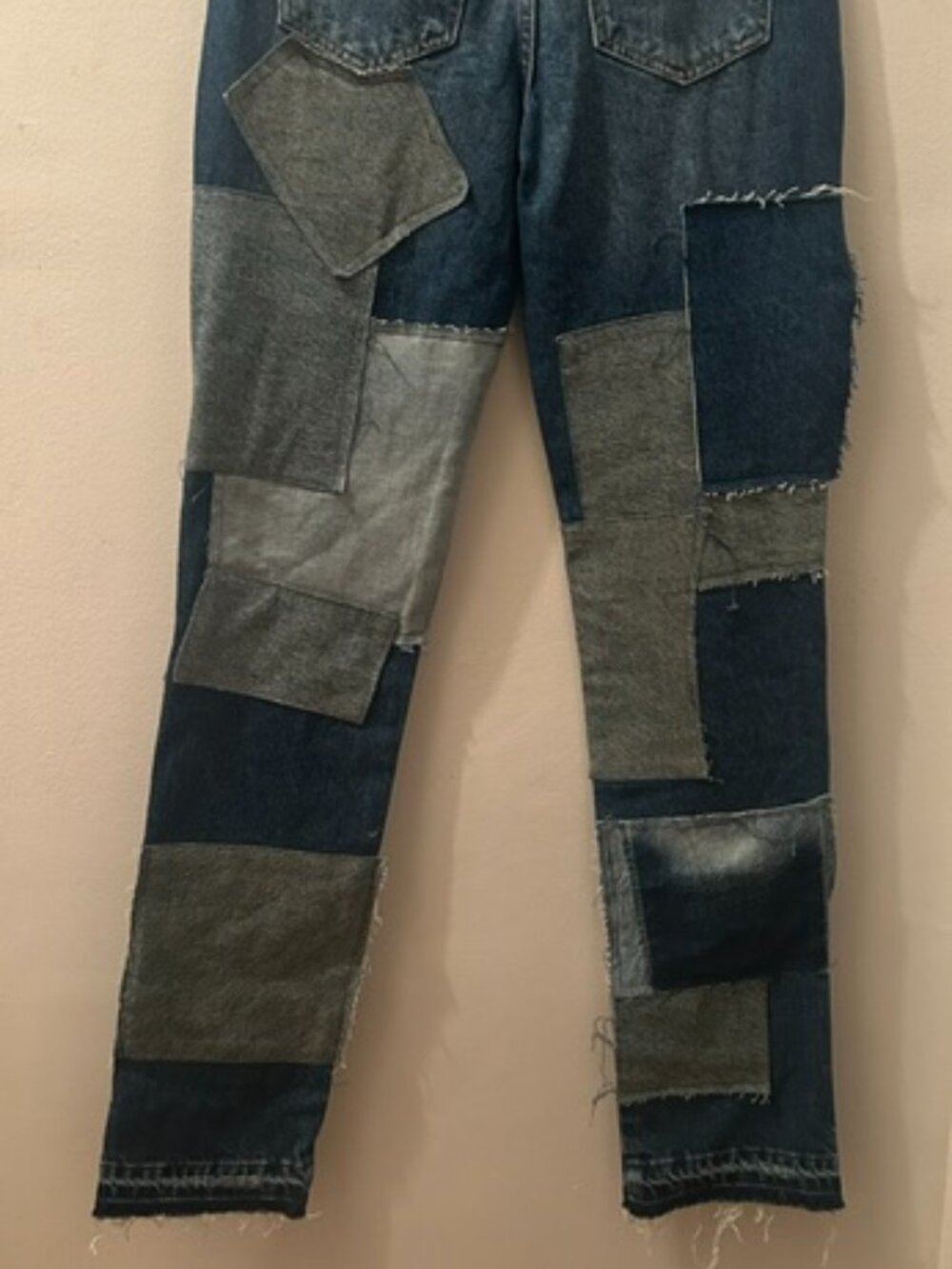 We The Free Free People Bare With Me Patchwork Straight Leg Denim Jeans - Picture 16 of 16